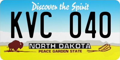 ND license plate KVC040