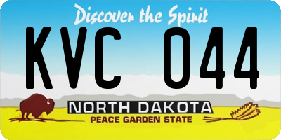 ND license plate KVC044