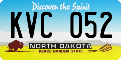 ND license plate KVC052