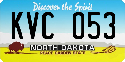 ND license plate KVC053