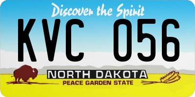 ND license plate KVC056