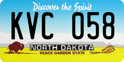 ND license plate KVC058