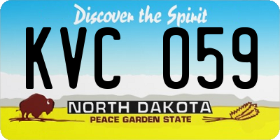 ND license plate KVC059
