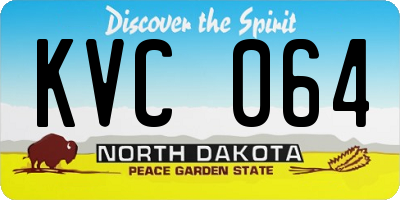 ND license plate KVC064