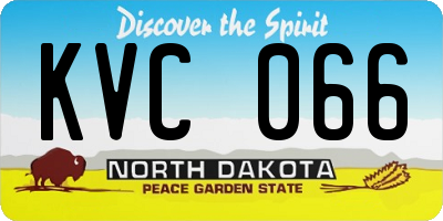 ND license plate KVC066