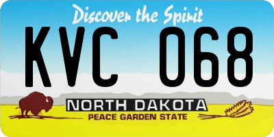 ND license plate KVC068