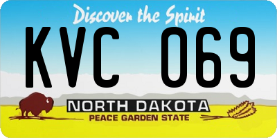 ND license plate KVC069