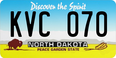 ND license plate KVC070