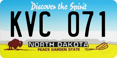 ND license plate KVC071