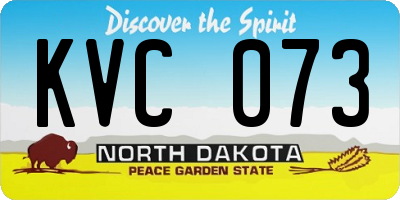 ND license plate KVC073