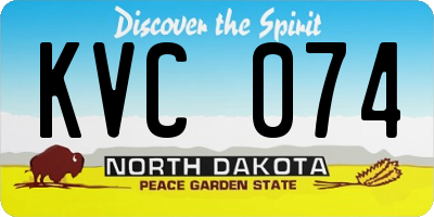 ND license plate KVC074