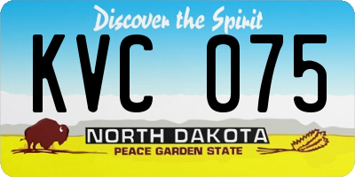 ND license plate KVC075