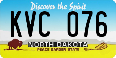 ND license plate KVC076