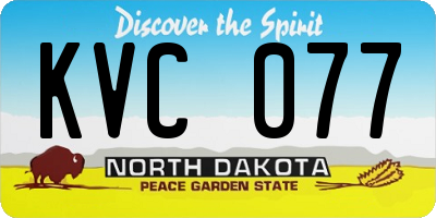 ND license plate KVC077