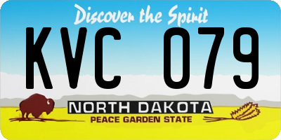 ND license plate KVC079