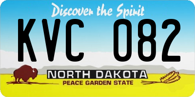 ND license plate KVC082