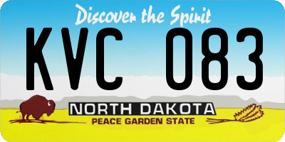 ND license plate KVC083