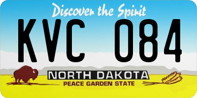 ND license plate KVC084