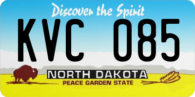 ND license plate KVC085