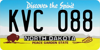 ND license plate KVC088