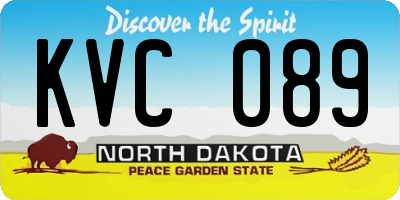 ND license plate KVC089