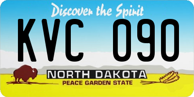 ND license plate KVC090