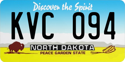 ND license plate KVC094