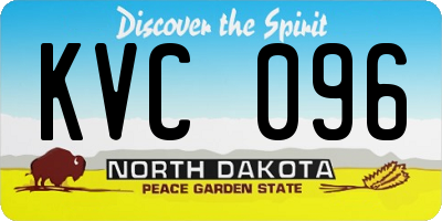 ND license plate KVC096