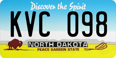 ND license plate KVC098