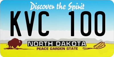 ND license plate KVC100