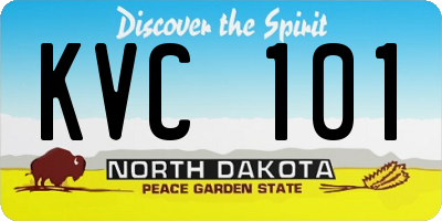 ND license plate KVC101