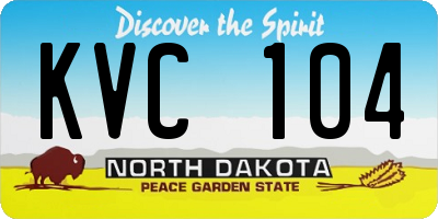 ND license plate KVC104