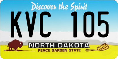 ND license plate KVC105