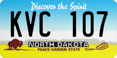 ND license plate KVC107