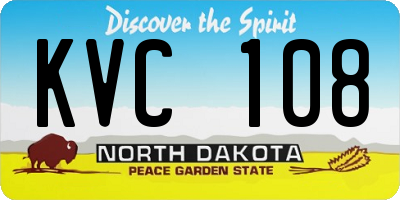 ND license plate KVC108