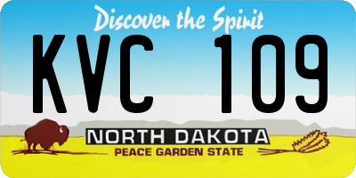 ND license plate KVC109