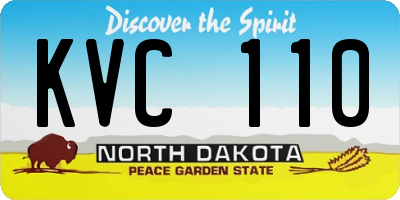 ND license plate KVC110