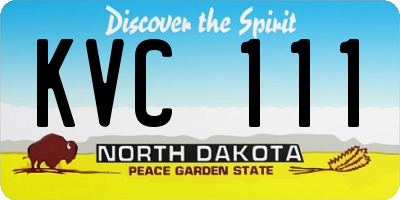 ND license plate KVC111