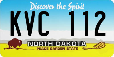 ND license plate KVC112