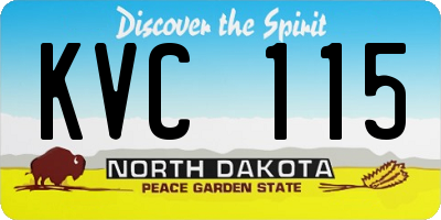 ND license plate KVC115