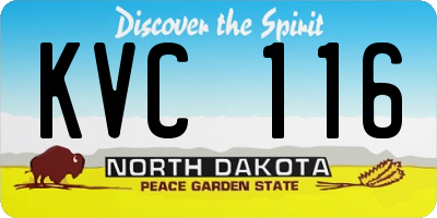 ND license plate KVC116