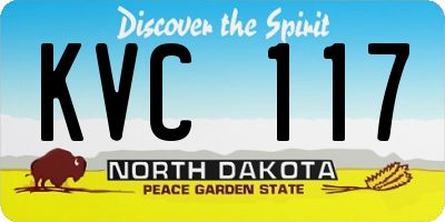 ND license plate KVC117