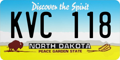 ND license plate KVC118