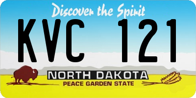 ND license plate KVC121