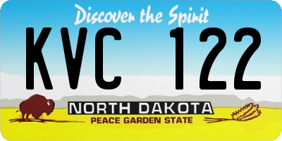 ND license plate KVC122