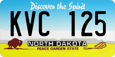ND license plate KVC125