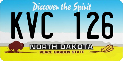 ND license plate KVC126