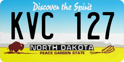 ND license plate KVC127