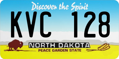 ND license plate KVC128