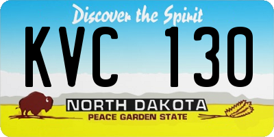 ND license plate KVC130